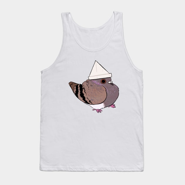 Hat Pigeon Tank Top by chuckdrawsthings